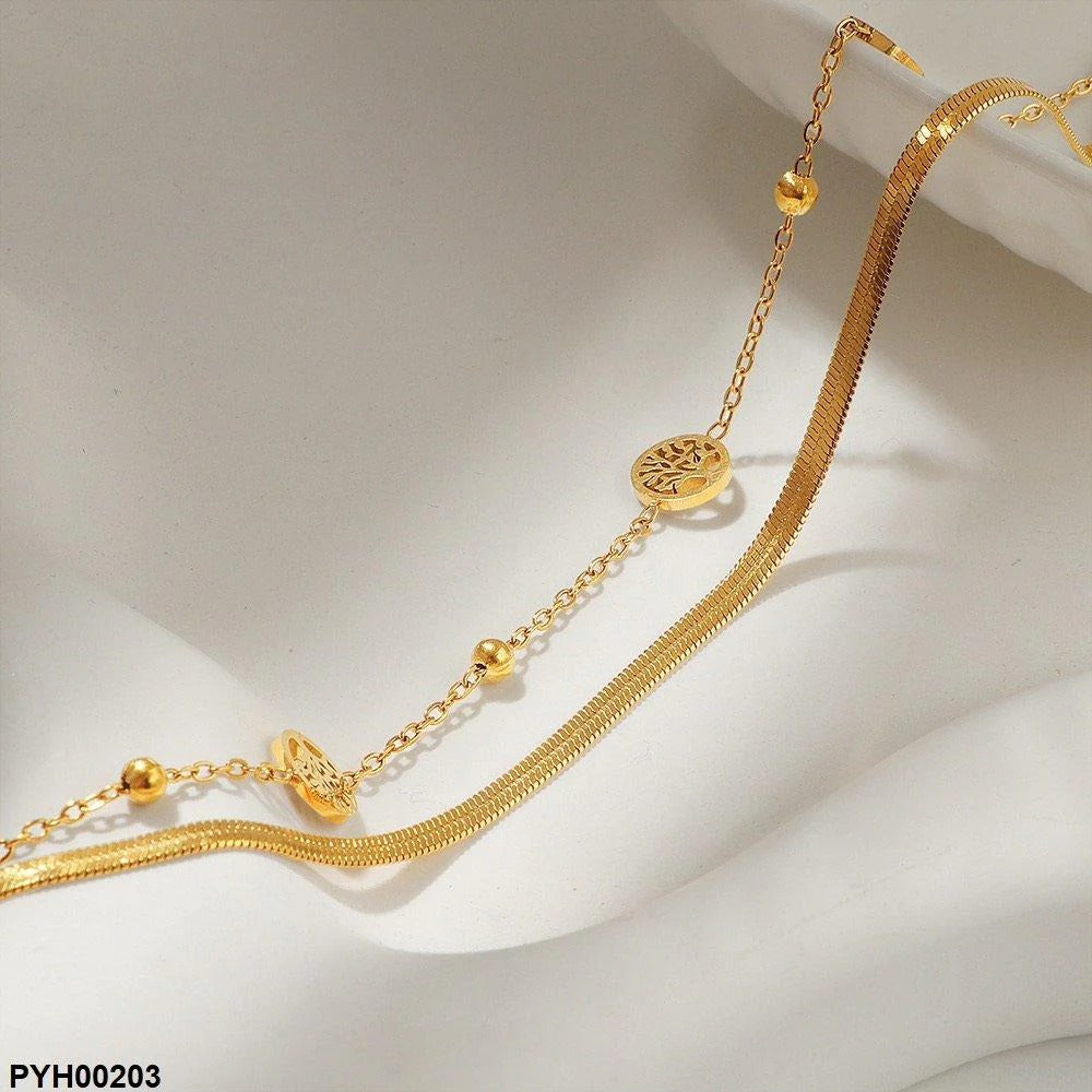 Stainless Steel Ancestral Tree Anklet – Single Piece | Durable & Stylish Foot Jewelry
