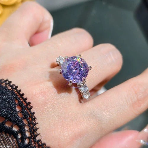 Cathedral Purple Adjustable Ring for Women – Elegant & Stylish Statement Jewelry