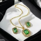 Rectangle Pendant Set for Women – Synthetic Stone Jewelry for Casual, Formal & Party Wear