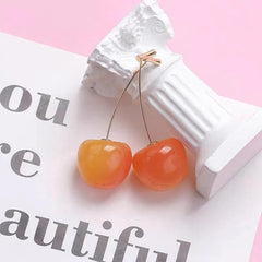 Playful Cherry Drop Earrings – Bold & Fun Statement