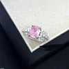 Pink Cushion Adjustable Ring – Silver/Rhodium Plated with Cubic Zirconia