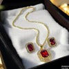 Rectangle Pendant Set for Women – Synthetic Stone Jewelry for Casual, Formal & Party Wear