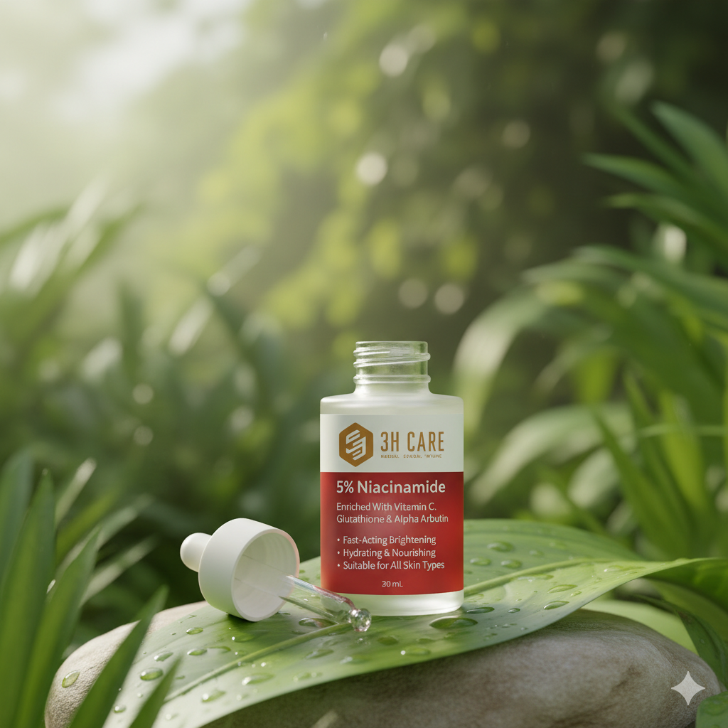 Niacinamide Serum with Vitamin B3 & Hyaluronic Acid - 30ml for Brightening, Pore Refining & Oil Control | 3H Care