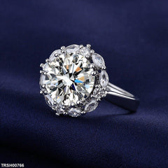 Silver-Plated Adjustable Round Ring – Elegant Zinc/Brass Women’s Jewelry